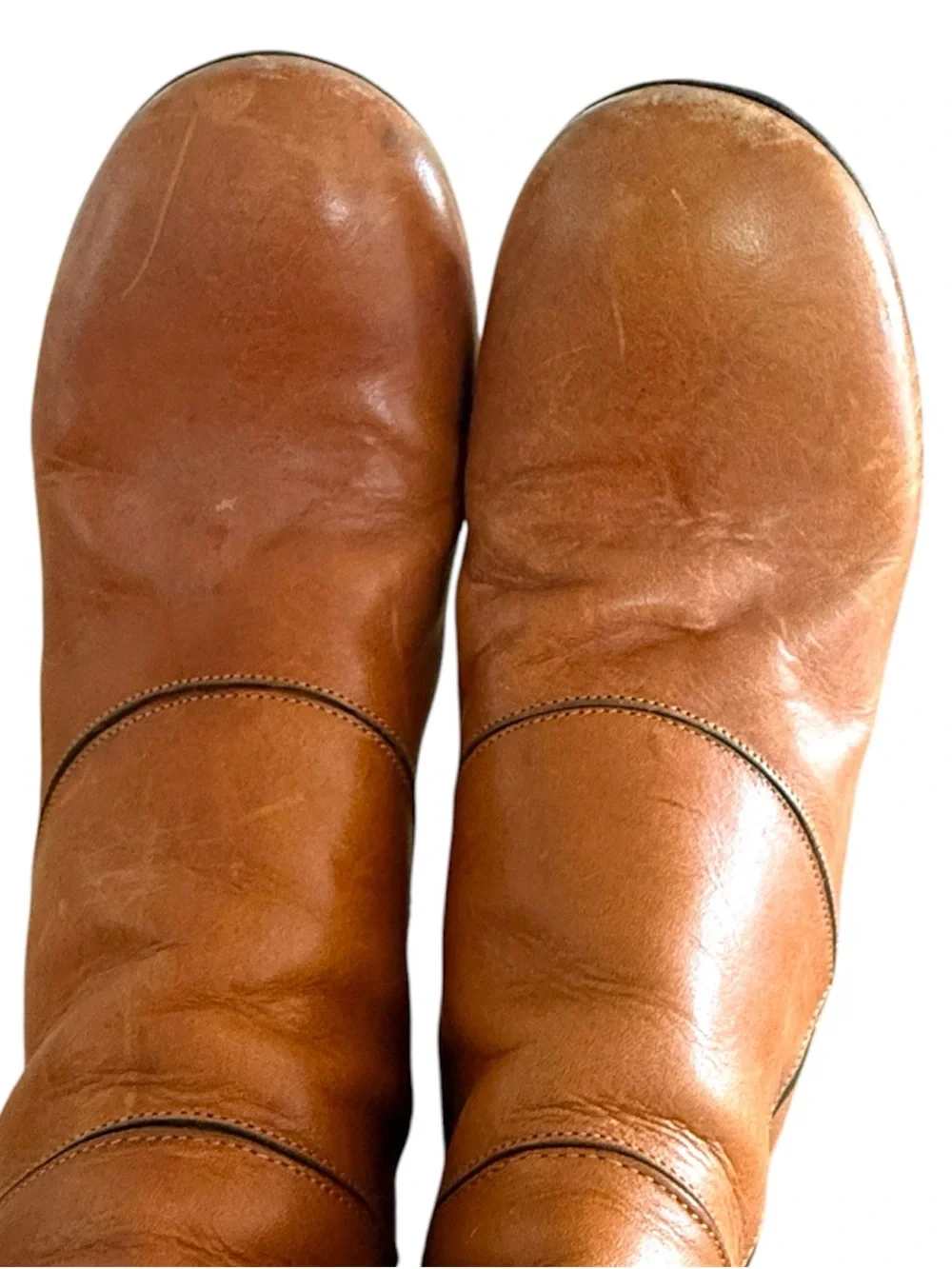 Chloe Tall Leather Over-the-Knee Boots - Cognac Brown